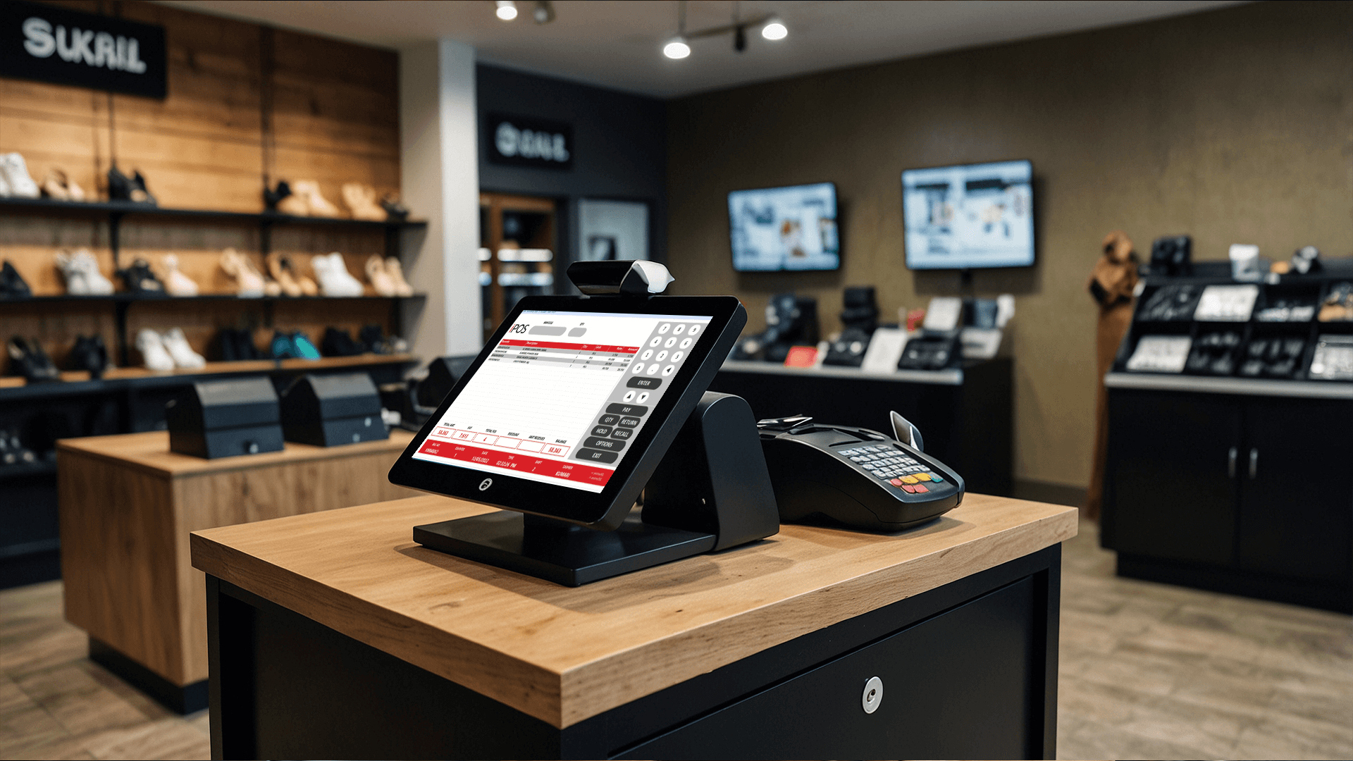 What are the benefits of a POS system in footwear stores?